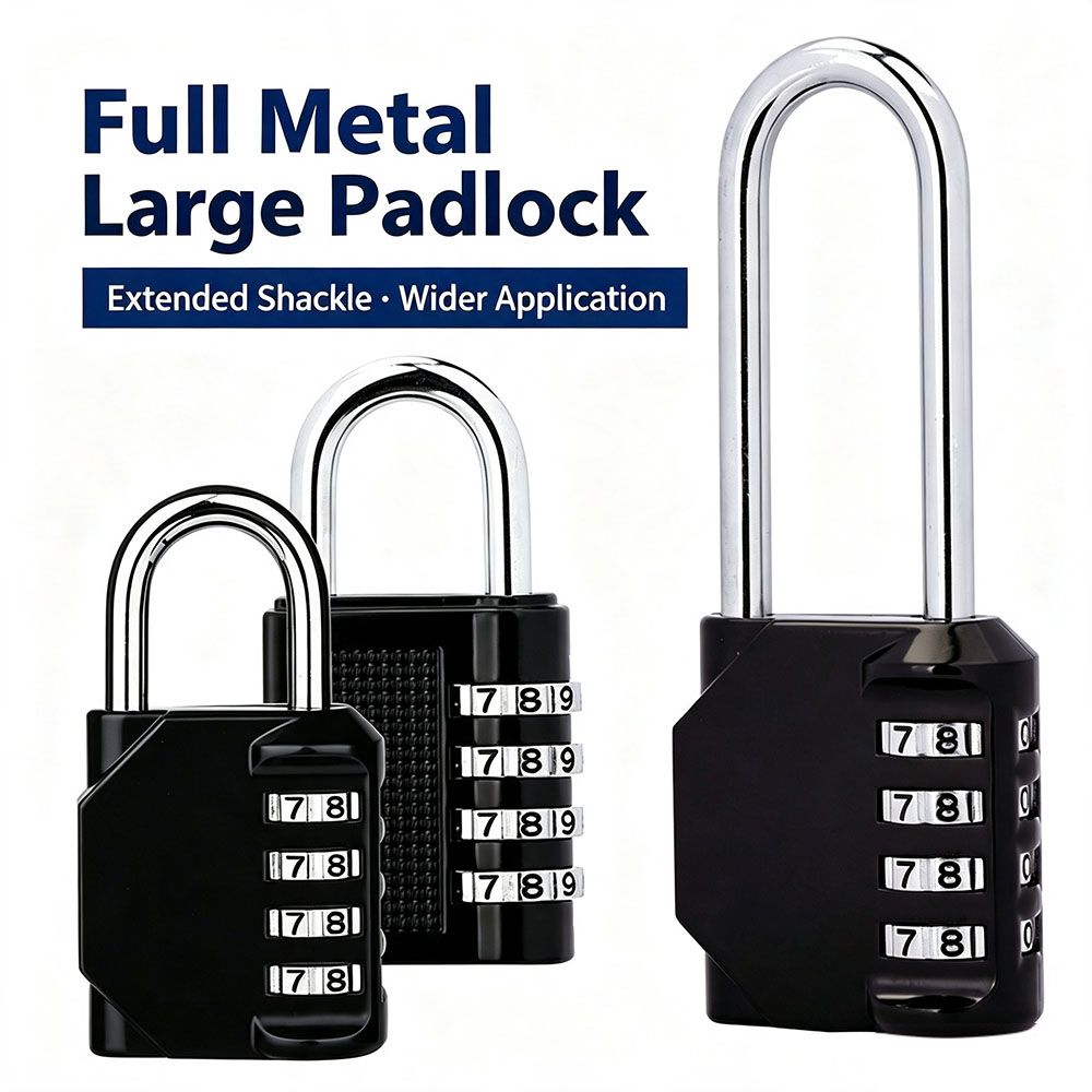 Smart Garden Gate Lock - 4 Digit Long Shackle Combination Padlock