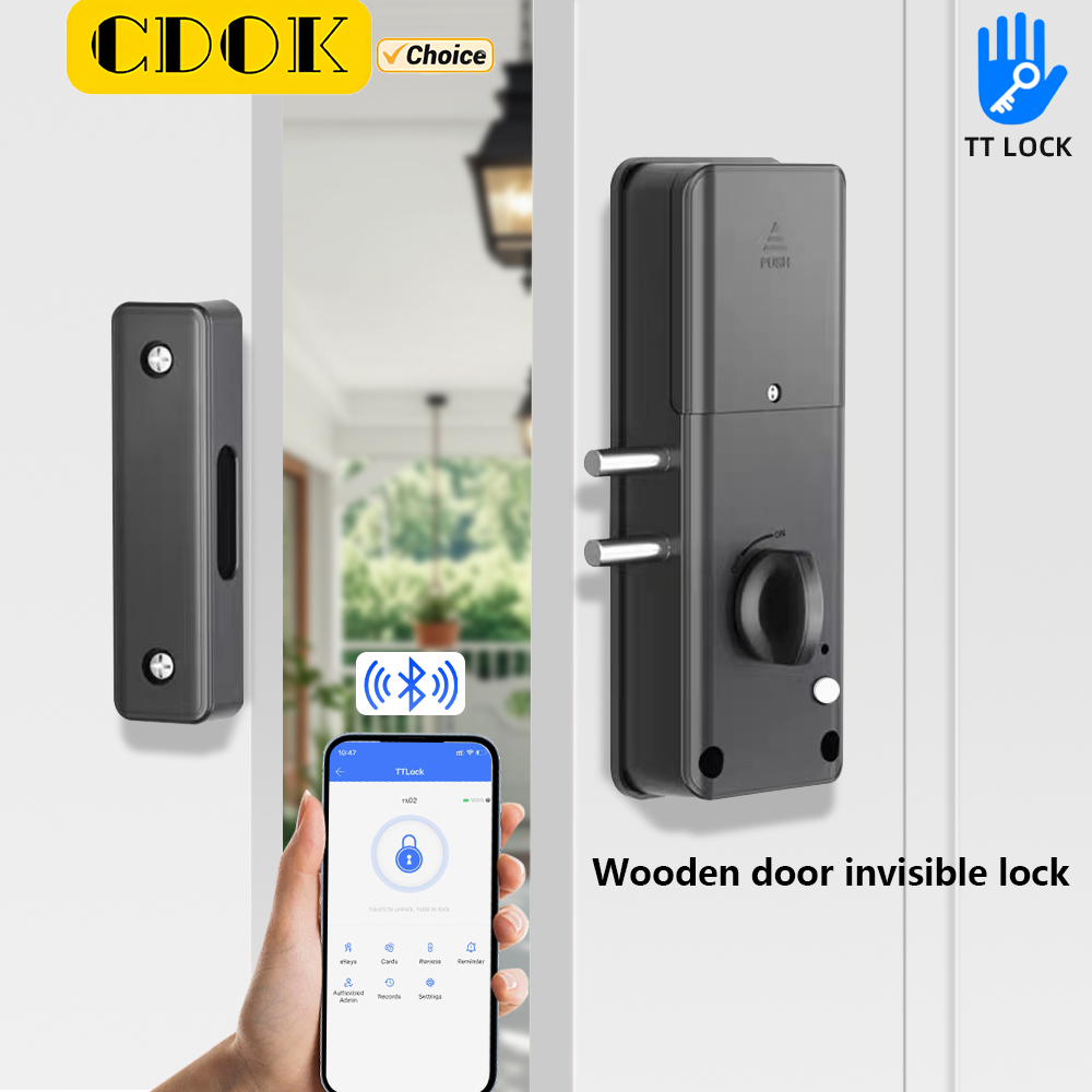 Smart Garden Gate Lock - CDOK RX02 TTlock Bluetooth, Indoor Invisible