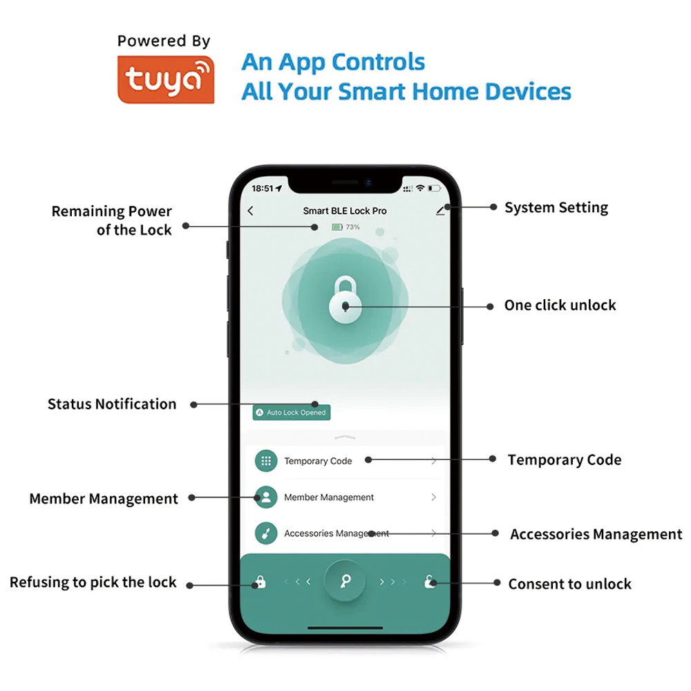 TYSH Tuya Smart Automatic Secu - огляд і ціна Smart Garden Lock