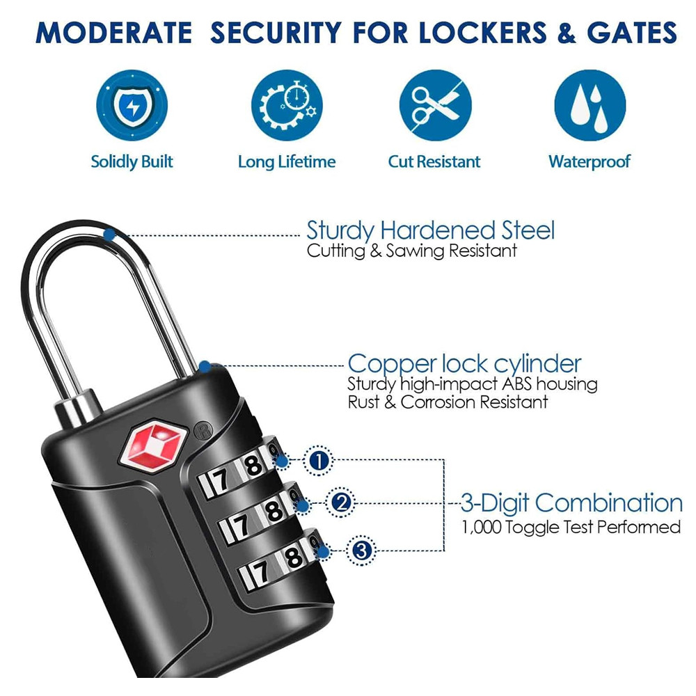 TSA Approved Luggage Locks, Co - огляд і ціна Smart Garden Gate Lock