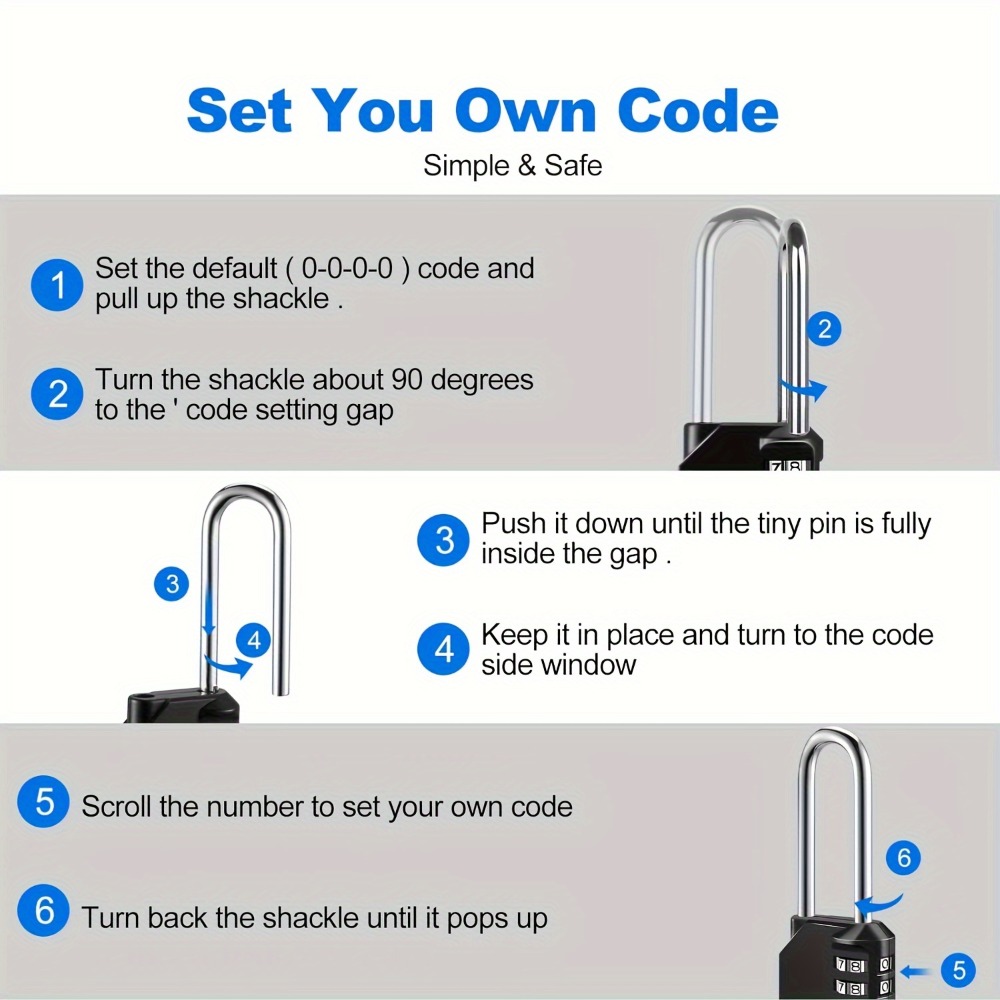 4 Digit Long Shackle Combinati - огляд і ціна Smart Garden Gate Lock